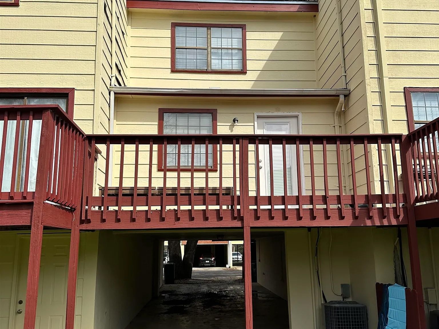 Rear exterior of the Indian Village townhome